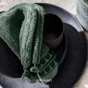 gants de toilette vert foret